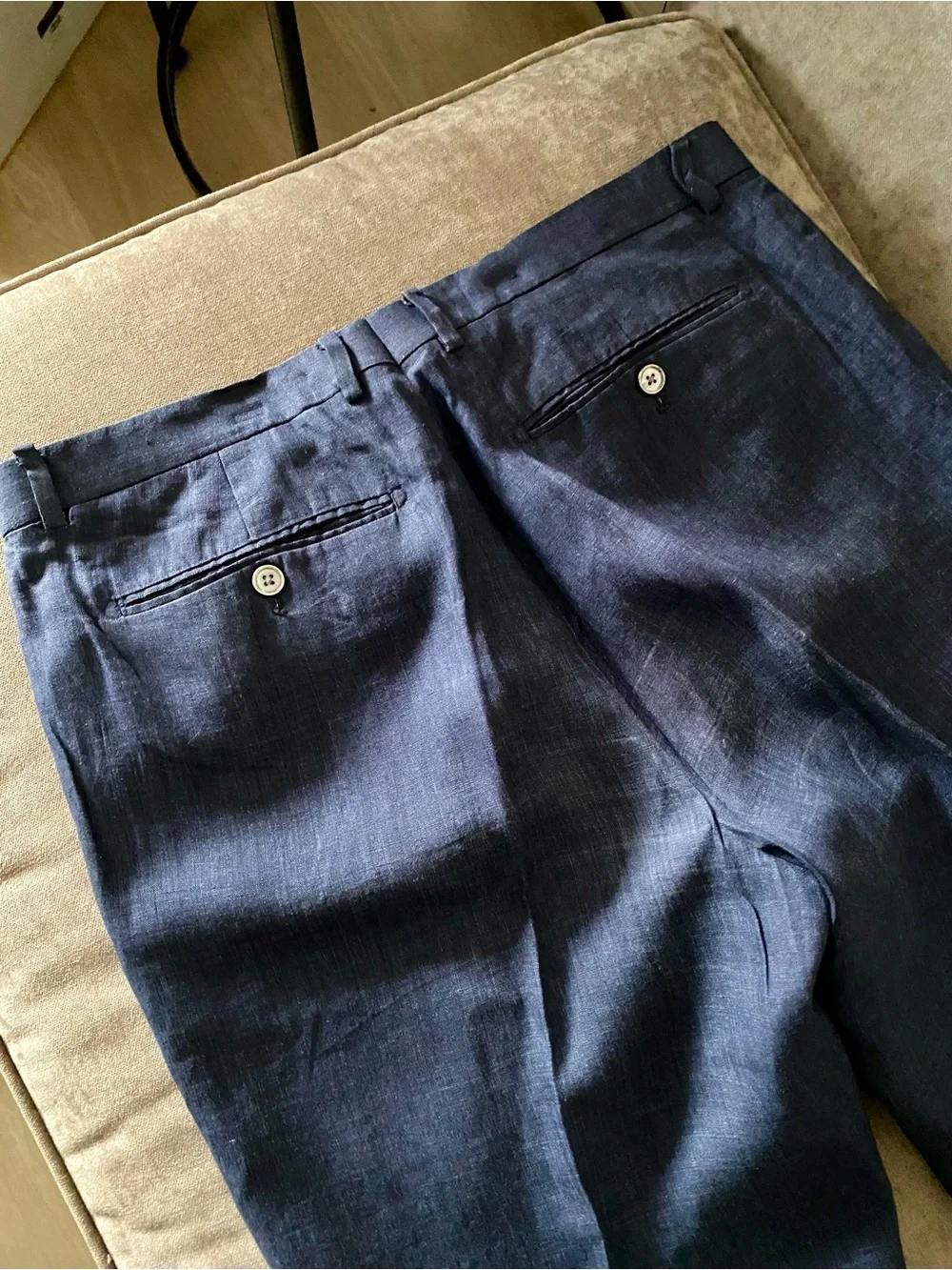 BANANA REPUBLIC  Men’s Linen Dress Pants 36x34  Blue Slim Fit.